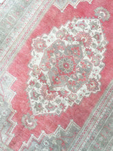 Load image into Gallery viewer, 6x11 Vintage Central Anatolian Oushak Style 'Taşpınar' Turkish Area Rug | Bold Medallion Warm Muted Colors Floral Embellishments Stylized Border | SKU 215