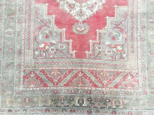 Load image into Gallery viewer, 6x11 Vintage Central Anatolian Oushak Style 'Taşpınar' Turkish Area Rug | Bold Medallion Warm Muted Colors Floral Embellishments Stylized Border | SKU 215