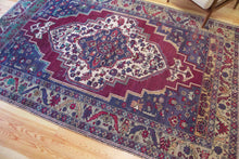 Load image into Gallery viewer, 6x10 Vintage Central Anatolian 'Yesilhisar' Turkish Area Rug with large medallion on a bold field and flowers | SKU 328