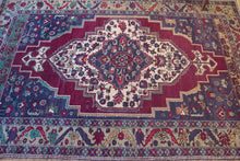 Load image into Gallery viewer, 6x10 Vintage Central Anatolian 'Yesilhisar' Turkish Area Rug with large medallion on a bold field and flowers | SKU 328