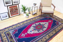 Load image into Gallery viewer, 5x10 Vintage Central Anatolian 'Taspinar' Turkish Area Rug | Colorful traditional medallion design spacious corners | SKU 329