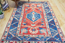 Load image into Gallery viewer, 4x7 Vintage Central Anatolian 'Yoruk' Turkish Area Rug | Medallion design on warm field, geometric border | SKU 330
