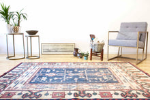 Load image into Gallery viewer, 5x7 Vintage Central Anatolian 'Sultanhan' Turkish Rug with floral and vine designs on geometric field | SKU 337