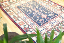 Load image into Gallery viewer, 5x7 Vintage Central Anatolian 'Sultanhan' Turkish Rug with floral and vine designs on geometric field | SKU 337
