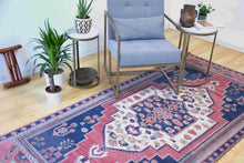 Load image into Gallery viewer, 4x8 Vintage Central Anatolioan 'Taspinar' Wool Turkish Area Rug with a bold medallion geometric border | SKU 363
