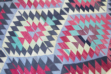 Load image into Gallery viewer, 5x8 Vintage Anatolian Turkish Kilim Area Rug | Repeating Staggered Tribal Symbols Allover | SKU 369