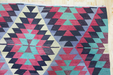 Load image into Gallery viewer, 5x8 Vintage Anatolian Turkish Kilim Area Rug | Repeating Staggered Tribal Symbols Allover | SKU 369