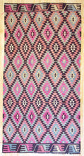 Load image into Gallery viewer, 7x12 Vintage Anatolian Turkish Kilim Area Rug | Repeating Staggered Tribal Symbols Allover | SKU 383