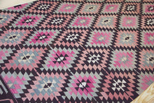 Load image into Gallery viewer, 7x12 Vintage Anatolian Turkish Kilim Area Rug | Repeating Staggered Tribal Symbols Allover | SKU 383