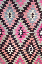 Load image into Gallery viewer, 7x12 Vintage Anatolian Turkish Kilim Area Rug | Repeating Staggered Tribal Symbols Allover | SKU 383