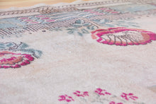 Load image into Gallery viewer, 7x10 Vintage Western Anatolian Oushak Style 'Demirci' Turkish Area Rug | Square floral medallion khaki field floral border | SKU 392