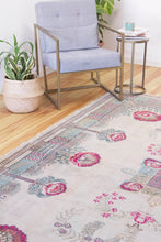Load image into Gallery viewer, 7x10 Vintage Western Anatolian Oushak Style 'Demirci' Turkish Area Rug | Square floral medallion khaki field floral border | SKU 392