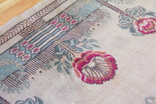 Load image into Gallery viewer, 7x10 Vintage Western Anatolian Oushak Style 'Demirci' Turkish Area Rug | Square floral medallion khaki field floral border | SKU 392