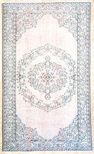 Load image into Gallery viewer, 6x9 Vintage Western Anatolian Oushak Style 'Demirci' Turkish Area Rug | Bold medallion on spacious spacious field floral border | SKU 397