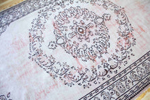 Load image into Gallery viewer, 6x9 Vintage Western Anatolian Oushak Style 'Demirci' Turkish Area Rug | Bold medallion on spacious spacious field floral border | SKU 397