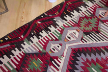 Load image into Gallery viewer, 5x7 Vintage Anatolian Turkish Kilim Area Rug with repeating medallions and tribal symbols | SKU 400