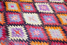 Load image into Gallery viewer, 6x9 Vintage Anatolian Turkish Kilim Area Rug | Repeating geometric tribal symbols | SKU 412