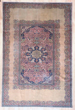 Load image into Gallery viewer, 7x10 Vintage Central Anatolian 'Kayseri' Turkish Area Rug | Floral design bold medallion unique border | SKU 415