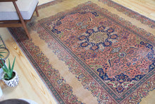 Load image into Gallery viewer, 7x10 Vintage Central Anatolian 'Kayseri' Turkish Area Rug | Floral design bold medallion unique border | SKU 415