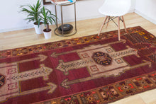Load image into Gallery viewer, 5x13 Vintage Eastern Anatolian 'Kars' Turkish Area Rug | Two Bold Medallions on a Meticulously Designed Field | SKU 429