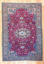 Load image into Gallery viewer, 7X10 Vintage Central Anatolian 'Kayseri' Turkish Area Rug | Floral design bold medallion warm colors | SKU 434