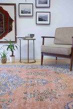 Load image into Gallery viewer, 6x9 Vintage Central Anatolian 'Oushak' Turkish Area Rug | Bold medallion geometric floral design | SKU 436