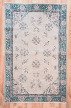 Load image into Gallery viewer, 6x9 Vintage Central Anatolian 'Oushak' Turkish Area Rug | Khotan style rug tribal designs on spacious field | SKU 437