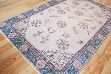 Load image into Gallery viewer, 6x9 Vintage Central Anatolian 'Oushak' Turkish Area Rug | Khotan style rug tribal designs on spacious field | SKU 437