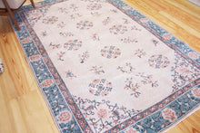 Load image into Gallery viewer, 6x9 Vintage Central Anatolian 'Oushak' Turkish Area Rug | Khotan style rug tribal designs on spacious field | SKU 437