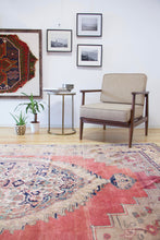 Load image into Gallery viewer, 6x11 Vintage Central Anatolian Oushak Style 'Taspinar' Turkish Area Rug | Bold Medallion Muted Colors Floral Border | SKU 438