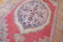 Load image into Gallery viewer, 6x11 Vintage Central Anatolian Oushak Style 'Taspinar' Turkish Area Rug | Bold Medallion Muted Colors Floral Border | SKU 438