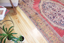 Load image into Gallery viewer, 6x11 Vintage Central Anatolian Oushak Style 'Taspinar' Turkish Area Rug | Bold Medallion Muted Colors Floral Border | SKU 438