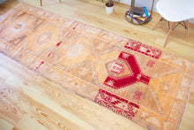 Load image into Gallery viewer, 3x11 Vintage South Eastern Anatolian 'Herki' Turkish Area Rug | Geometric Bold Medallions on an Earthy Field | SKU 449