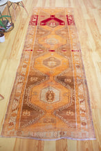 Load image into Gallery viewer, 3x11 Vintage South Eastern Anatolian 'Herki' Turkish Area Rug | Geometric Bold Medallions on an Earthy Field | SKU 449