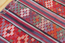 Load image into Gallery viewer, 5x8 Vintage Anatolian Turkish Kilim Area Rug | Strips with vibrant colors and bold symbols | SKU 452