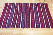 Load image into Gallery viewer, 5x7 Vintage Anatolian Turkish Kilim Area Rug | Strips with bold colors and tribal symbols | SKU 453