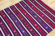 Load image into Gallery viewer, 5x7 Vintage Anatolian Turkish Kilim Area Rug | Strips with bold colors and tribal symbols | SKU 453