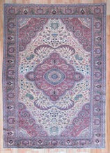 Load image into Gallery viewer, 7x10 Vintage Central Anatolian 'Kayseri' Turkish Area Rug | Unique floral design bold medallion almond field | SKU 474