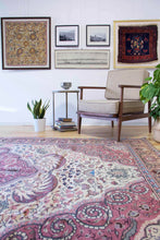 Load image into Gallery viewer, 7x10 Vintage Central Anatolian 'Kayseri' Turkish Area Rug | Unique floral design bold medallion almond field | SKU 474