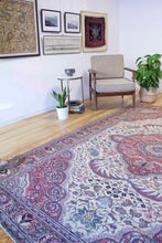 Load image into Gallery viewer, 7x10 Vintage Central Anatolian 'Kayseri' Turkish Area Rug | Unique floral design bold medallion almond field | SKU 474