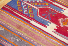 Load image into Gallery viewer, 5x9 Vintage Eastern Anatolian 'Sivas' Turkish Kilim Area Rug | Triple horizontal medallion with colorful stripes | SKU 495