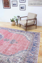 Load image into Gallery viewer, 7x12 Vintage Central Anatolian Oushak Style Turkish Area Rug | Bold medallion spacious field floral border | SKU 497