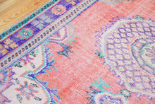 Load image into Gallery viewer, 6x9 Vintage Central Anatolian Oushak Style Turkish Area Rug | Bold medallion spacious field vibrant colors | SKU 498