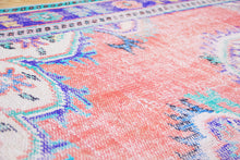 Load image into Gallery viewer, 6x9 Vintage Central Anatolian Oushak Style Turkish Area Rug | Bold medallion spacious field vibrant colors | SKU 498