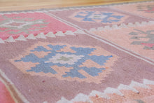 Load image into Gallery viewer, 7x10 Vintage Anatolian Turkish Kilim Area Rug Bold Tribal Motifs Placed in Symmetrical Squares Soft Muted Colors | SKU 518