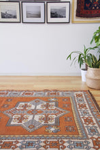 Load image into Gallery viewer, 5x6 Vintage Eastern Anatolian 'Kars' Turkish Area Rug | Double medallion on earthy spacious field with symmetrical tribal symbols | SKU 526