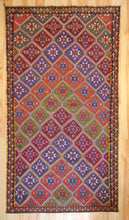 Load image into Gallery viewer, 6x9 Vintage Anatolian Turkish Kilim Area Rug | Repeating staggered all over tribal motifs with stars in centers | SKU 535