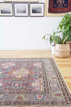 Load image into Gallery viewer, 5x7 Vintage Central Anatolian 'Kayseri' Turkish Area Rug | Repeating symmetrical geometric design geometric border | SKU 542