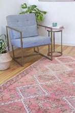 Load image into Gallery viewer, 5x11 Vintage South Eastern Anatolian Oushak Style 'Antep' Turkish Area Rug Symmetrical Diamond Design with Alternating Motifs | SKU 545