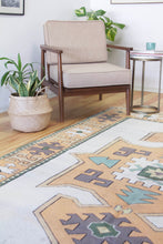 Load image into Gallery viewer, 6x8 Vintage Central Anatolian Oushak Style 'Aksaray' Turkish Area Rug Bold Medallion 'Kazak Shield' Design Geometric Border | SKU 554